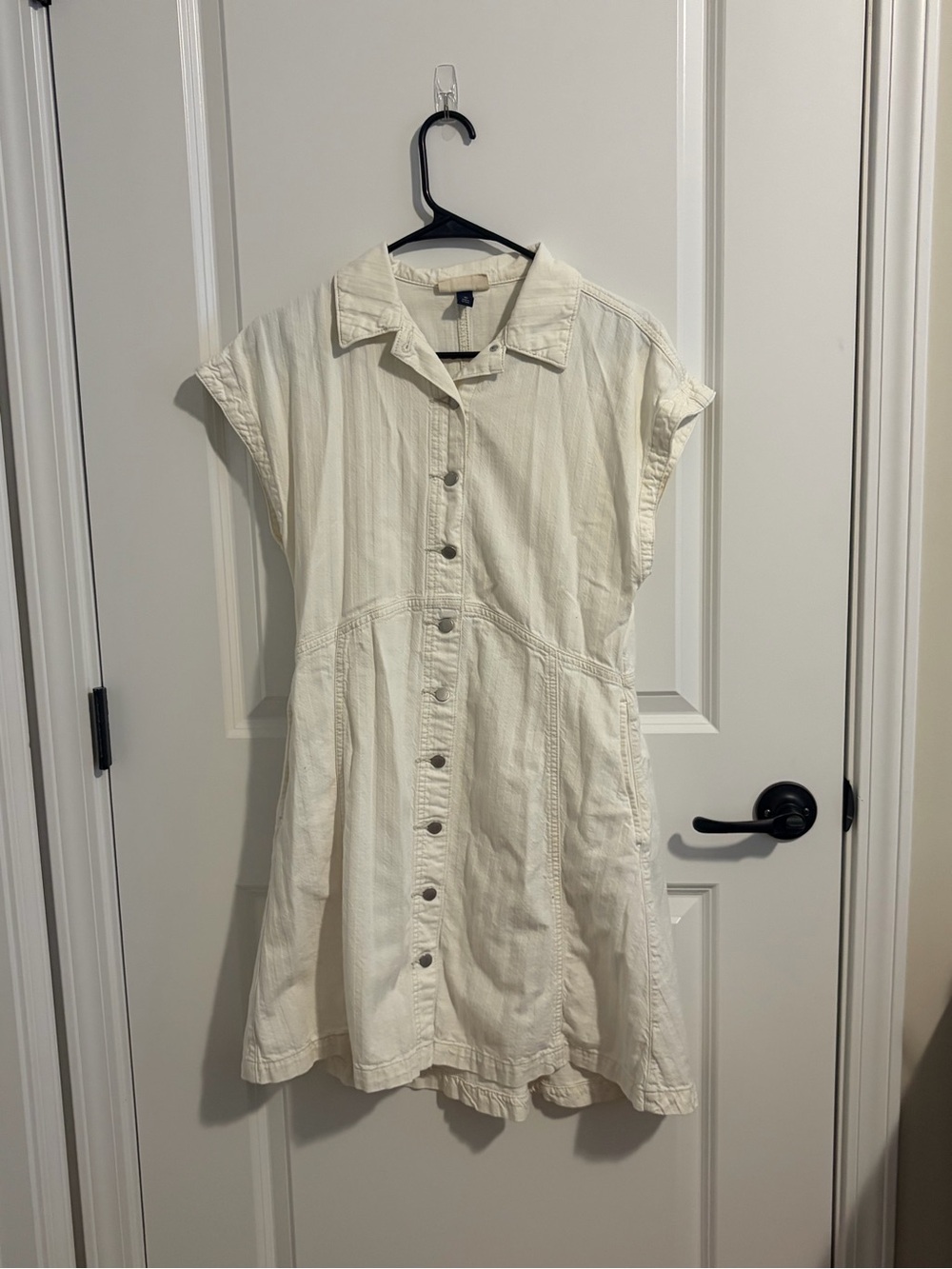 Universal Thread Cream Button-Down Mini Dress with pockets